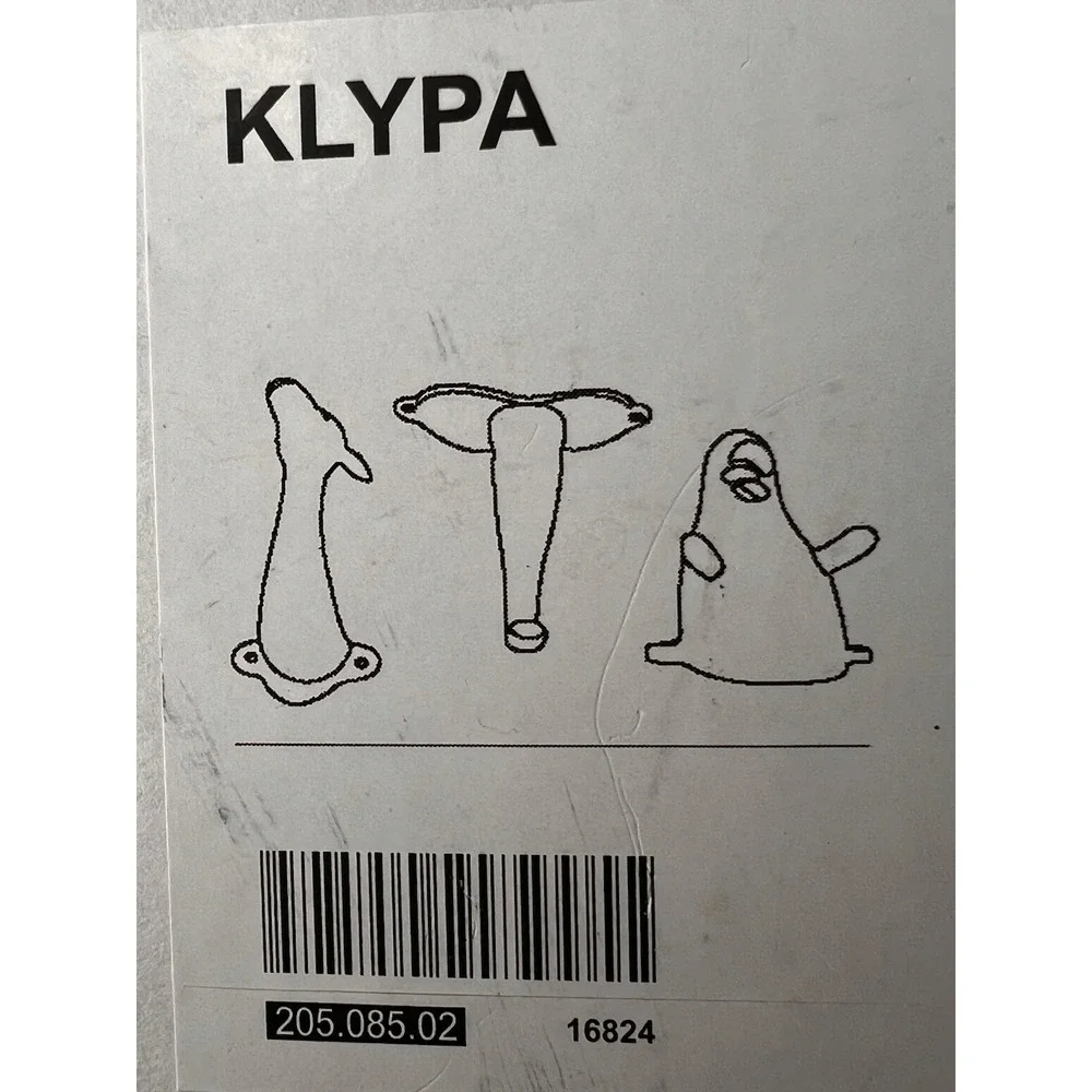 IKEA KLYPA 3 METAL  ANIMAL WALL HOOKS, HANGERS GIRAFFE+RINO+ELEPHANT NEW OPEN BX